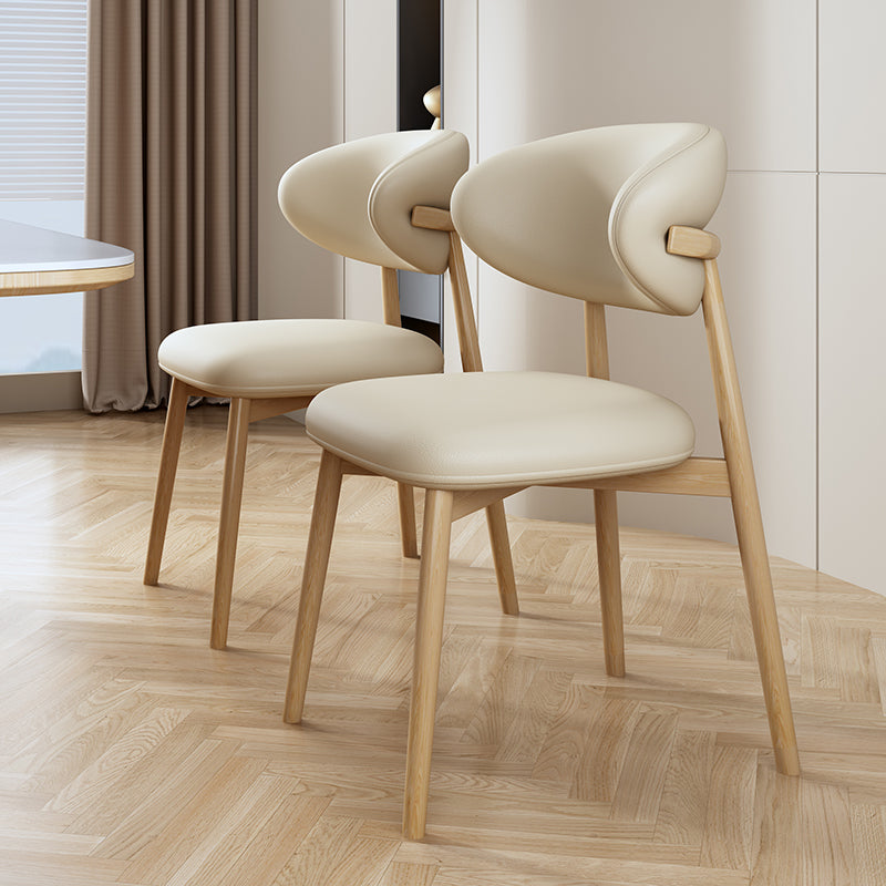 Solid wood dining chair modern simple home backrest stool office original wood color desk chair