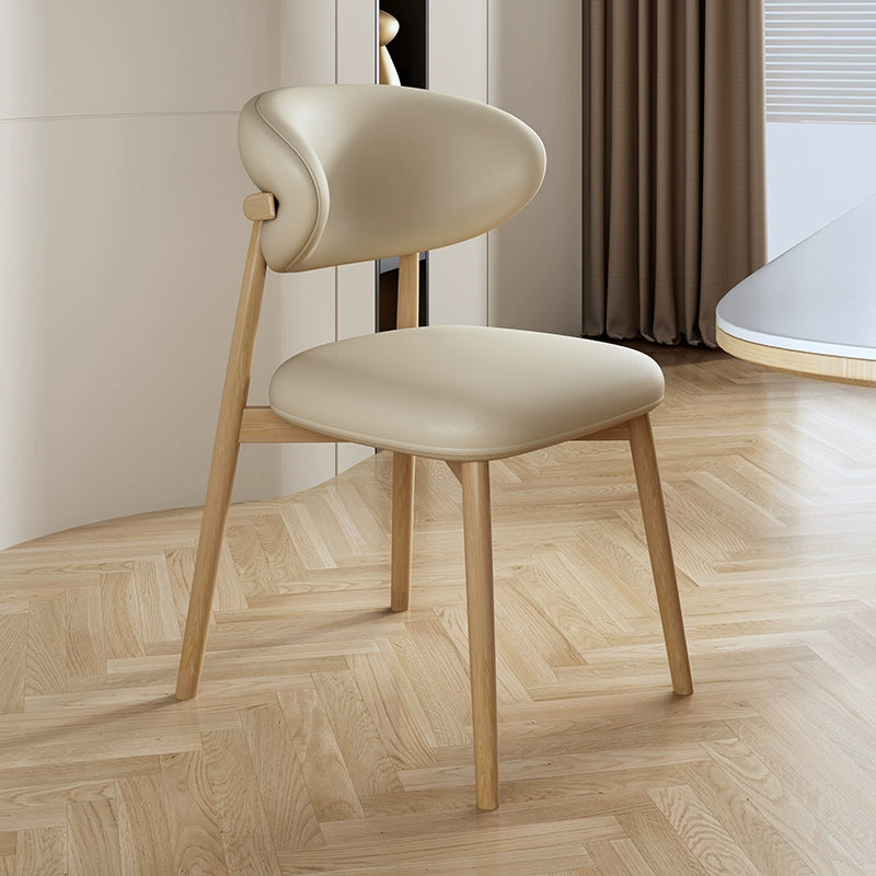 Solid wood dining chair modern simple home backrest stool office original wood color desk chair