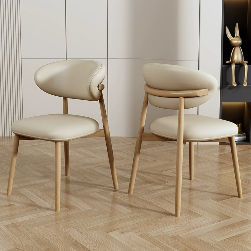 Solid wood dining chair modern simple home backrest stool office original wood color desk chair