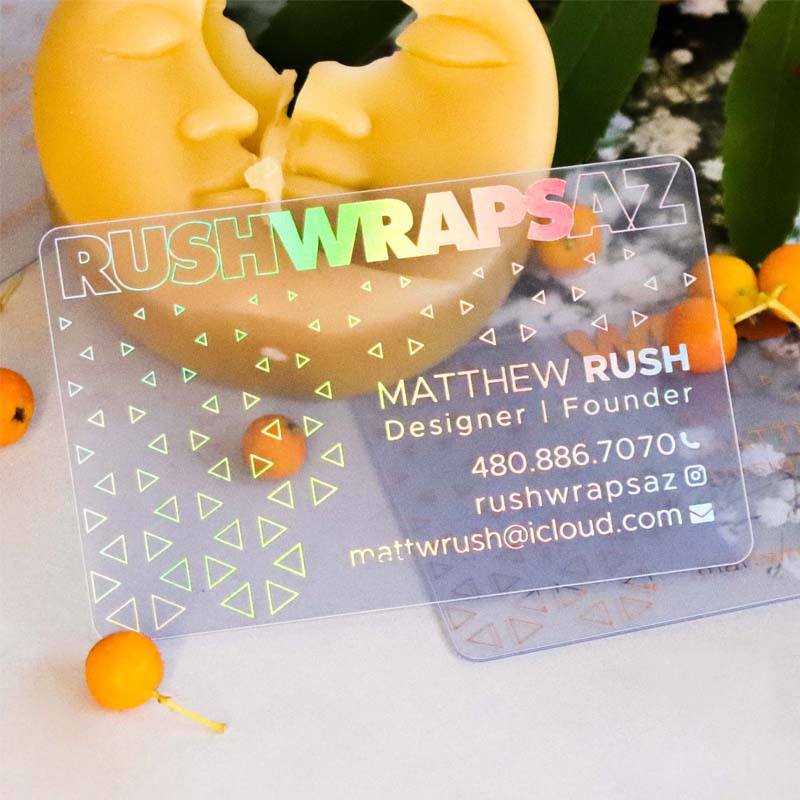 Acrylic  NFC Business Cards | Holographic Foil Print Business Cards