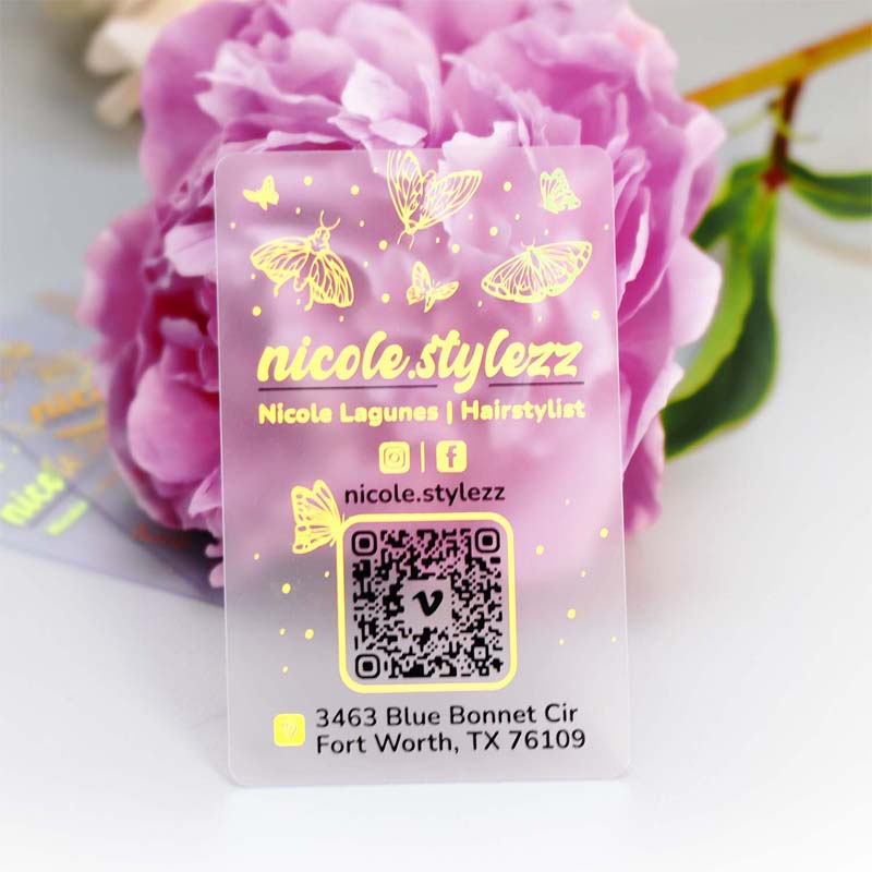 QR code and NFC Business Cards Frosted Plastic Business Cards