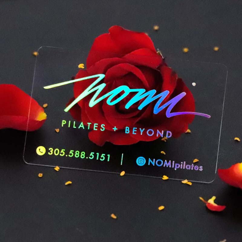 Clear NFC Business Cards | Transparent Plastic | Real foils