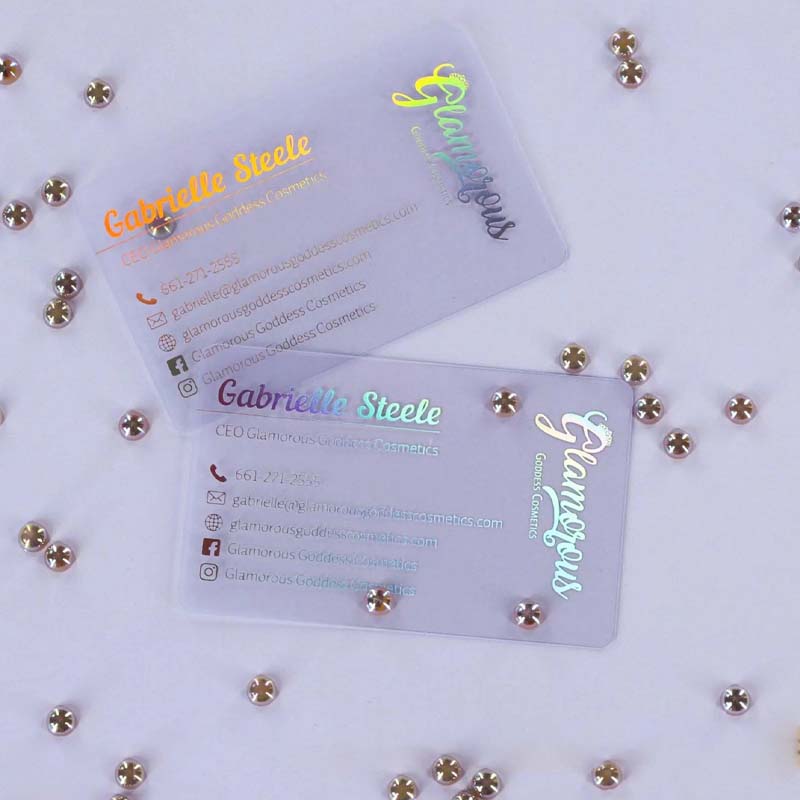 Clear NFC Business Cards | Transparent Plastic | Real foils