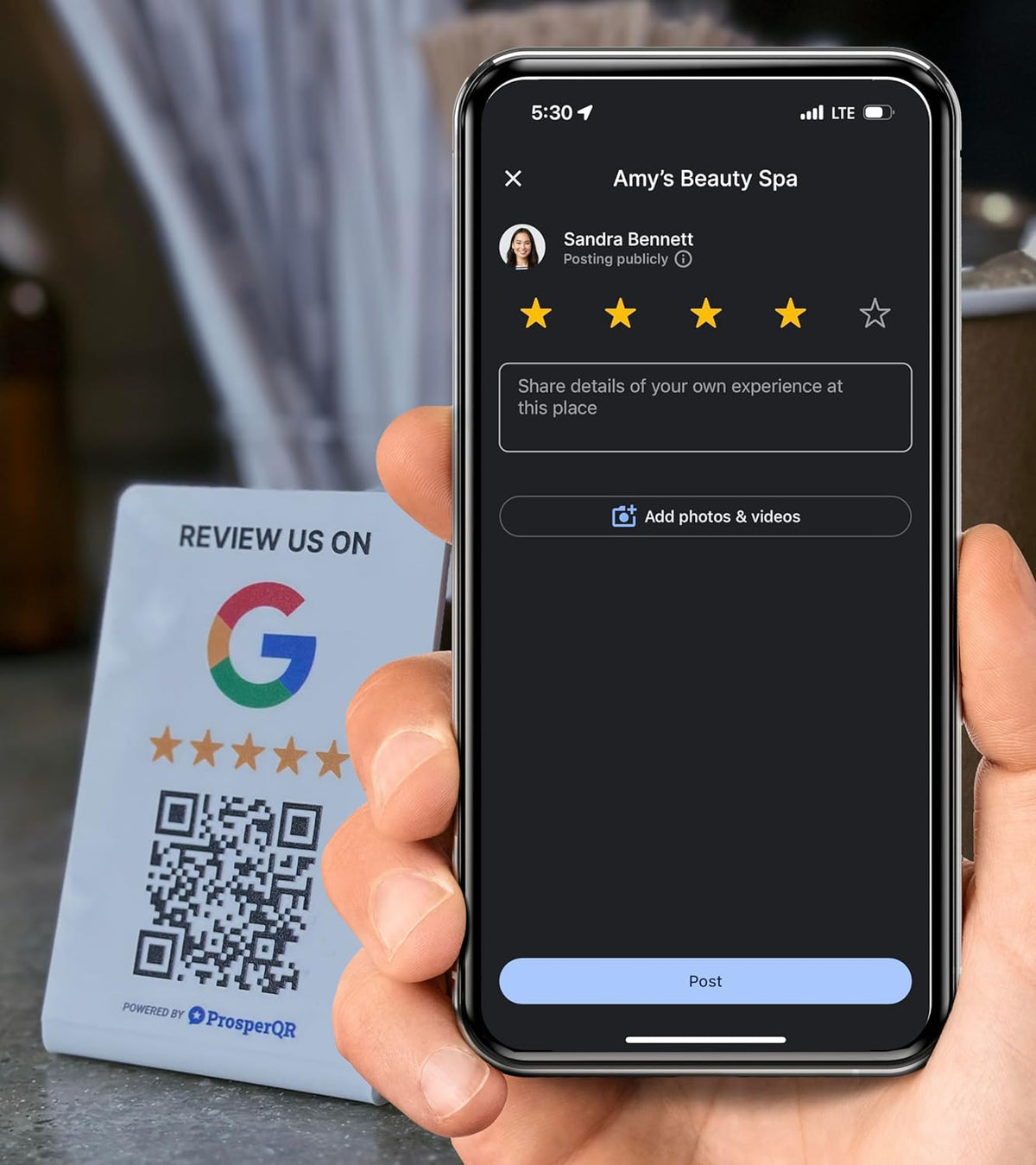 Tap Google Review Stand