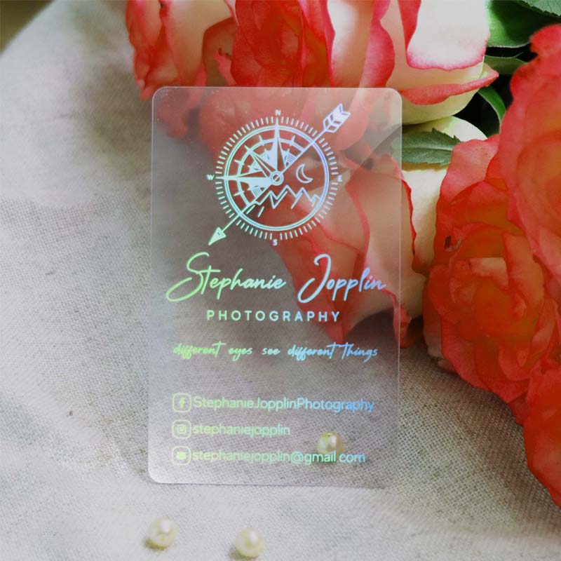 Acrylic  NFC Business Cards | Holographic Foil Print Business Cards