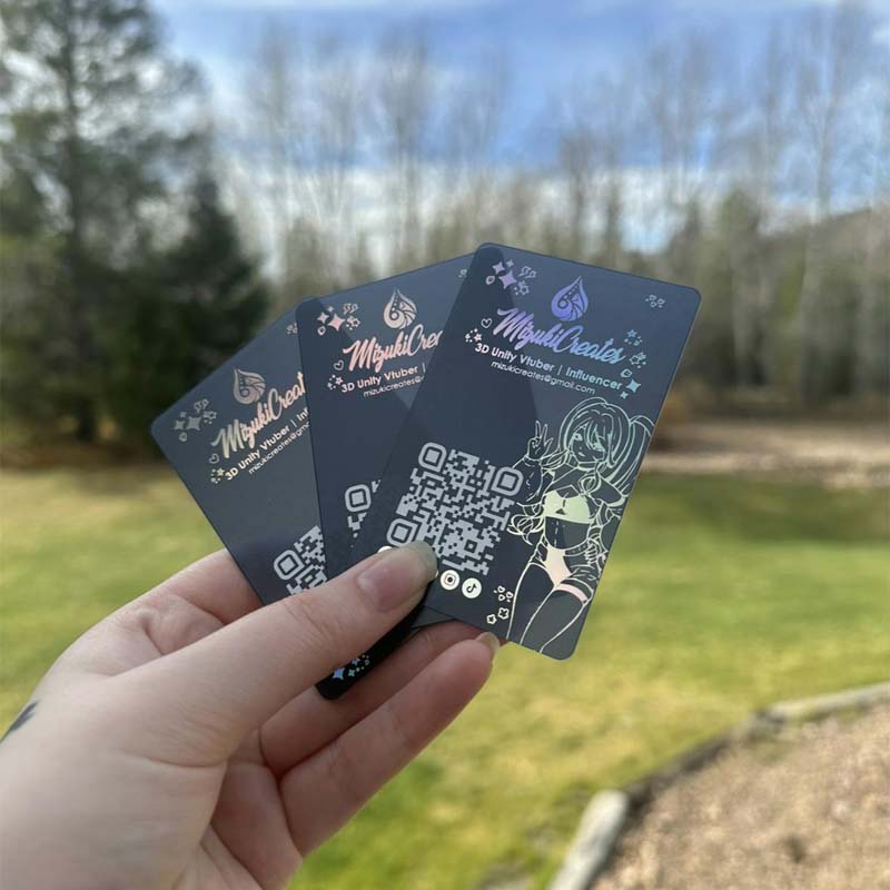Clear Plastic NFC Business Cards | Full Color Printing | Real foil