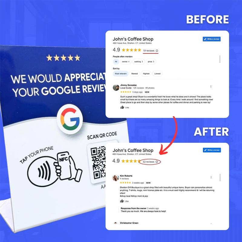 Google Reviews Stand-Sign Board