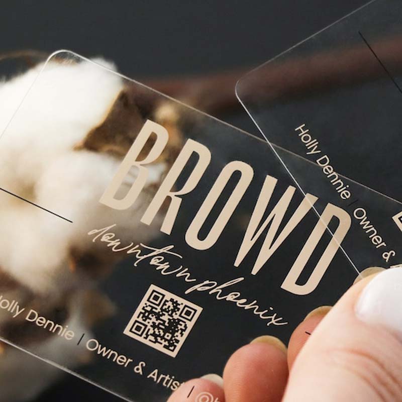Clear Plastic NFC Business Cards | Full Color Printing | Real foil